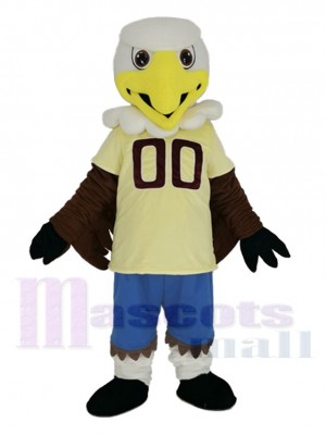College Eagle with Yellow Jersey Mascot Costume