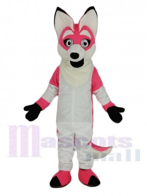 Pink Fox with Long Tail Mascot Costume