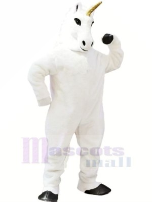 White Unicorn Mascot Costume Cartoon	