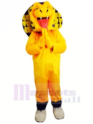 Yellow Cobra Snake Mascot Costume Cartoon	