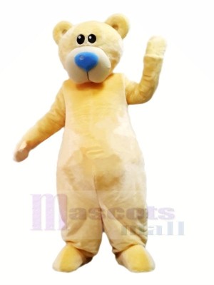 Yellow Bear with Blue Nose Mascot Costumes Cartoon
