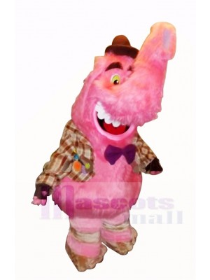 Pink Male Elephant Mascot Costume Cartoon