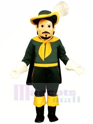 Cool Calvin Cavalier with Green Coat Mascot Costume People