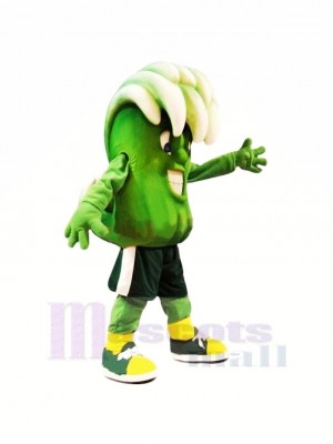 Funny Green Wave Mascot Costume Cartoon 