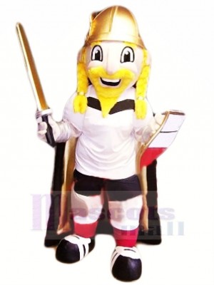 Viking with Yellow Beard Mascot Costume People