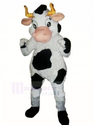 Cow with Golden Horns Mascot Costume Cartoon	