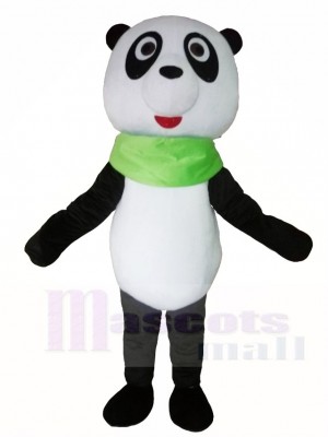 Panda with Green Triangular Mascot Costumes Animal 