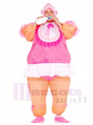 Inflatable Adult Costumes Pink Baby Doll Party Suits