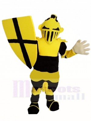 Black and Yellow Knight Warrior Mascot Costumes People