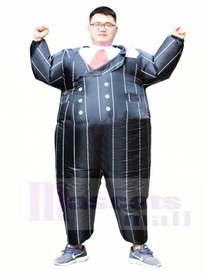 Gangster Black Suits Inflatable Halloween Christmas Costumes for Adults