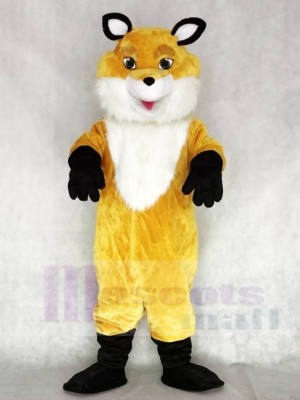 New Yellow Fox Mascot Costume with White Chest 