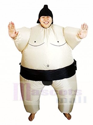 Black Japanese Fat Man Sumo Inflatable Halloween Christmas Costumes for Adults