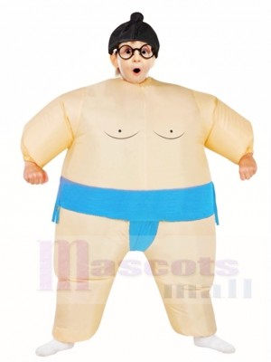 Blue Japanese Fat Man Sumo Inflatable Halloween Christmas Costumes for Kids