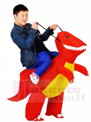 Red Dinosaur Carry me Ride On T-rex Inflatable Halloween Christmas Costumes for Adults