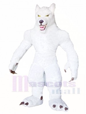 White Wolf Mascot Costumes Animal