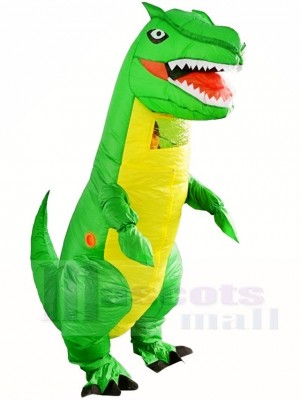 Green Tyrannosaurus T-REX Dinosaur Inflatable Halloween Christmas Costumes for Adults