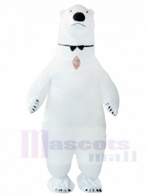 White Polar Bear Inflatable Halloween Christmas Holiday Costumes for Adults