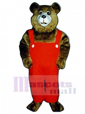 New Tommy Teddy Bear with Overalls Mascot Costume