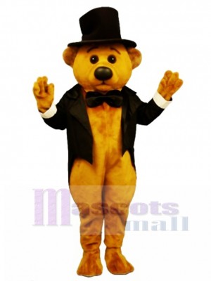 New Sophisticated Bear with Tailcoat & Hat Mascot Costume