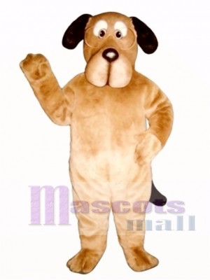 Cute Educated Dog with Glasses Mascot Costume