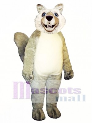 Cute Smiling Wolf Mascot Costume