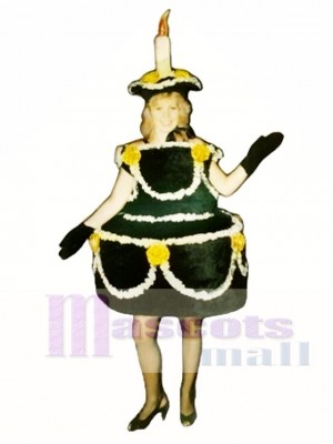 Black Cake Mascot Costume