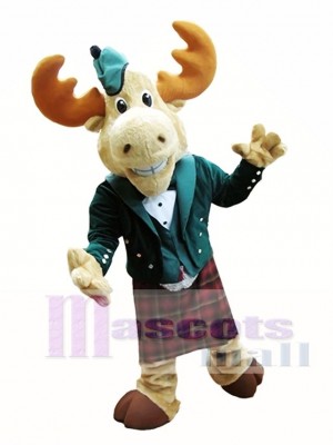 Bull Moose Mascot Costume Moose in Bellman Suit Mascot Costume