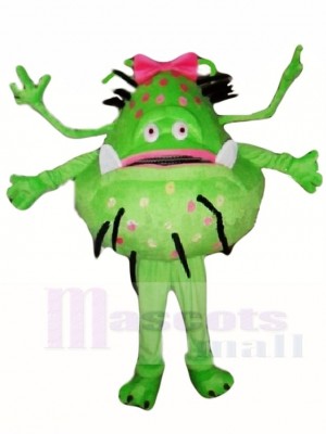 Green Bacterial Germ Alien Girl Mascot Costumes