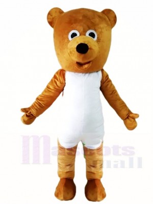 White Belly Brown Teddy Bear Mascot Costumes Animal 