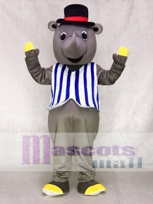 R.I. Nocerous Rhino with Vest & Hat Mascot Costumes Animal