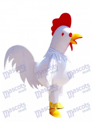 White Cock Rooster Mascot Costume Animal 