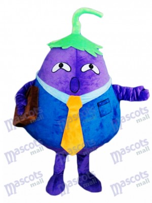 Purple Eggplant Father Vegetable Mascot Costume Food Plant 