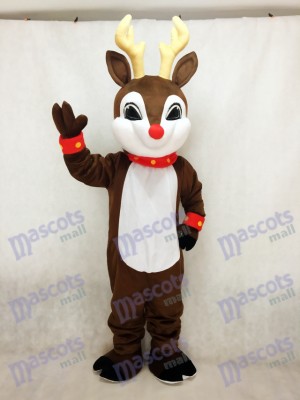 Blinker Deer with Red Nose Christmas Mascot Costume