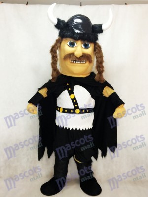 Odin Viking Plush Mascot Costume with Black Cloak 