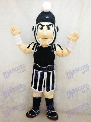 Black and White Spartan Trojan Knight Sparty Mascot Costume 