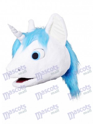 Unicorn With Blue Mane Mascot HEAD ONLY