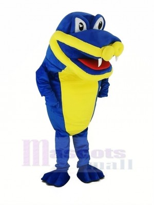 Royal Blue Crocodile Alligator Mascot Costume