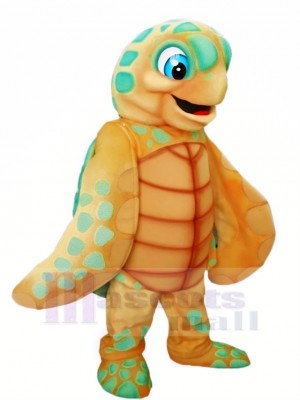 Light Brown Sea Turtle Mascot Costume Cartoon