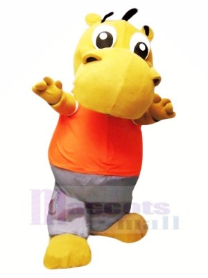 Little Cute Hippo Mascot Costume Cartoon