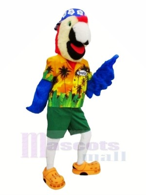 Fashion Parrot with Blue Hat Mascot Costumes Animal