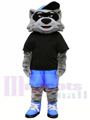 Cool Raccoon with Black T-shirt Mascot Costumes Animal