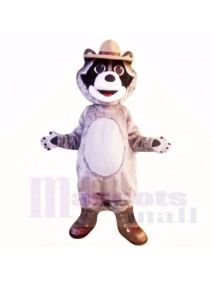 Grey Raccoon with Hat Mascot Costumes Cartoon