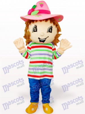 Lovely Colorful Strawberry Shortcake Girl Adult Mascot Costume