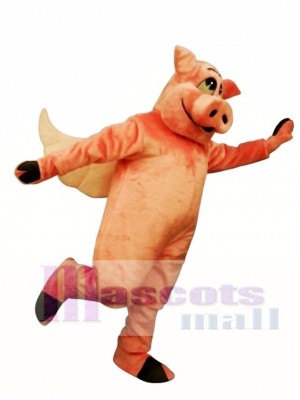 Flying Hog Pig Piglet Mascot Costume