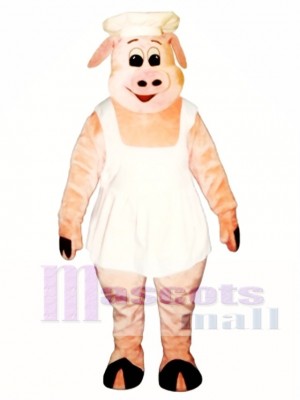 Chef Oink Pig Hog with Apron & Hat Mascot Costume Animal 