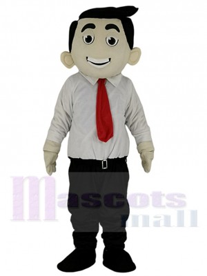 Red Tie Office Boy Business Man Mascot Costumes People
