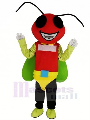 Red Head Firefly Mascot Costume Insect