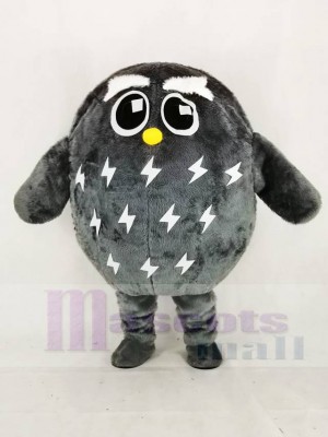 Cute Grey Owl Mascot Costume Cartoon	