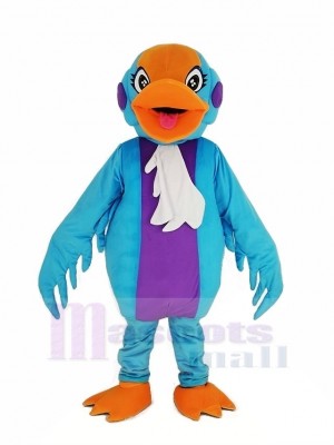 Red Head Blue Swan Bird Mascot Costume Animal	