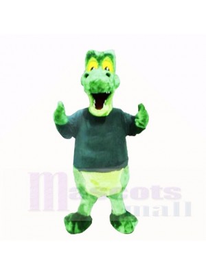 Green Alligator with Black Shirt Mascot Costumes School
